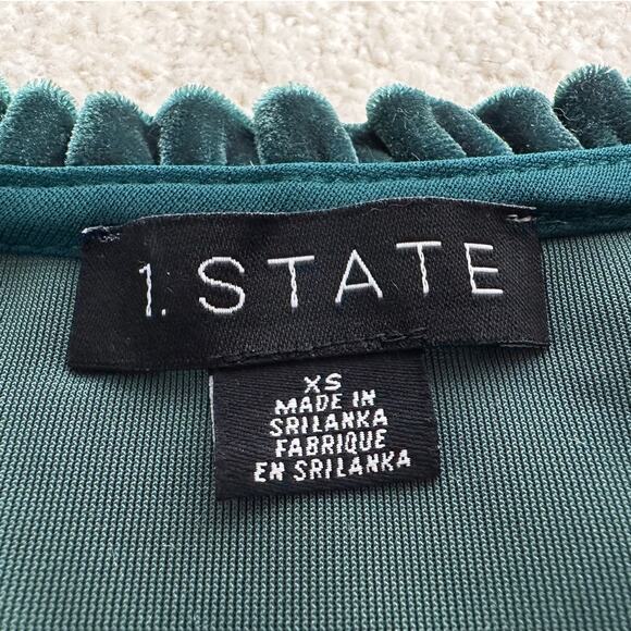 1.State: Green Velvet Tiered Dress - Picture 7 of 12